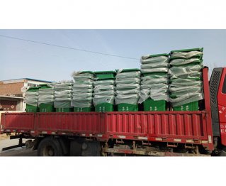 垃圾桶在濟南市鄉鎮環衛處