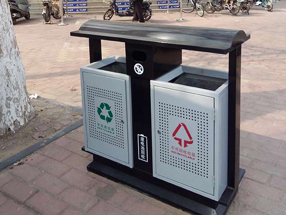 鋼制分類(lèi)垃圾箱WJ-8009